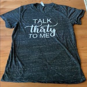 Women's Black Graphic Tee - Talk Thirty To Me